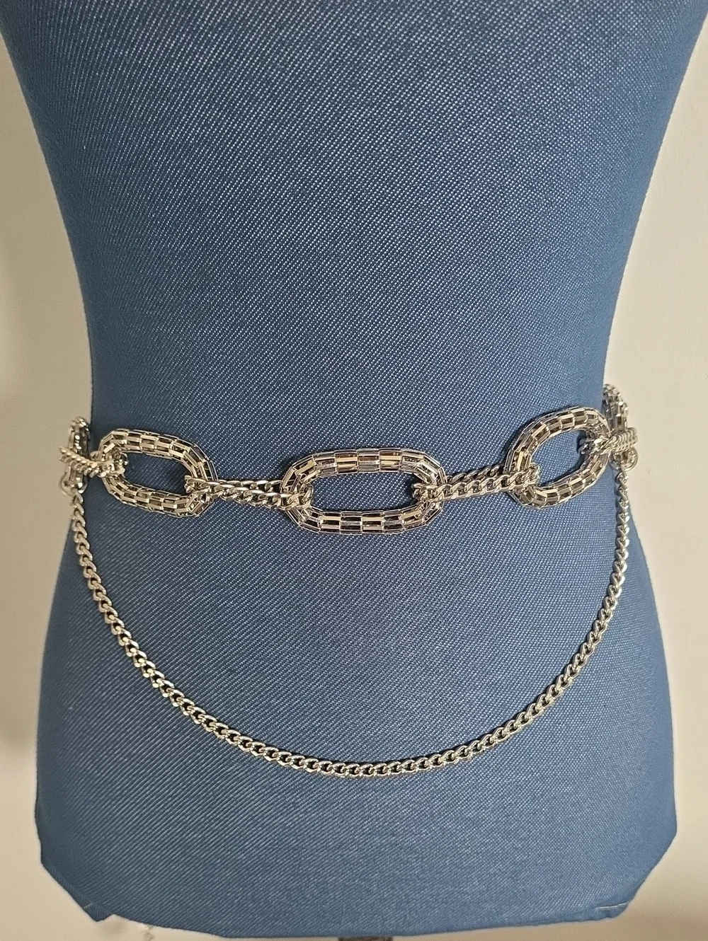 Boho Silver Multi Link Statement Chain Belt